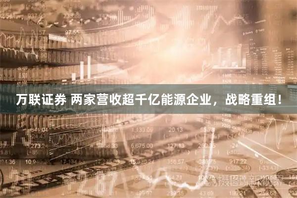 万联证券 两家营收超千亿能源企业，战略重组！